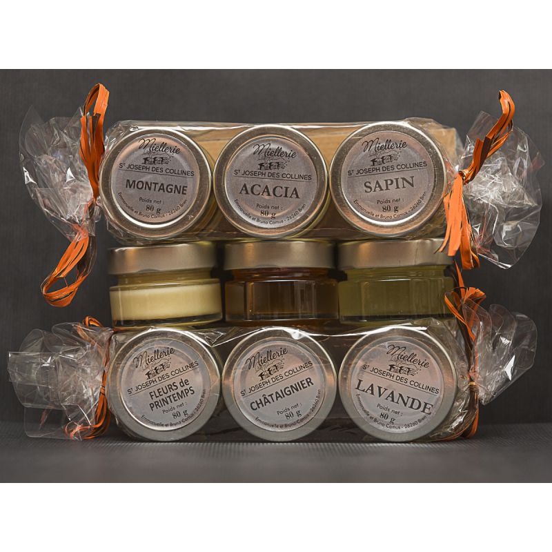 Emballage coffret cadeau pour 1 pot de miel et deux cosmétiques au choix -  Peau de miel